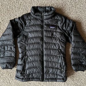 Patagonia Girls' Down Sweater Jacket Black Size L